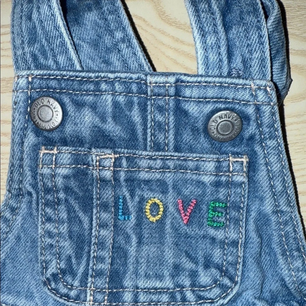 FREE SHIPPING Old Navy Denim Kids Overalls with Embroidered Details